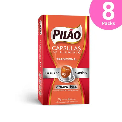 Pilão Traditional Brazilian Espresso Capsules - Intensity 7, Nespresso Compatible, 1.83 oz (52g) – Buy now at MKPBR.COM – Worldwide Shipping