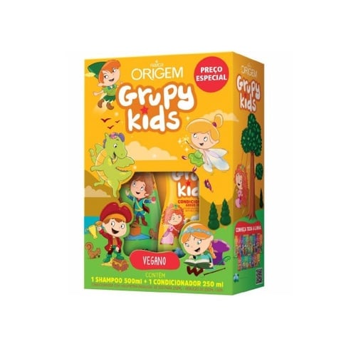 Nazca Origem Grupy Kids Adeus Frizz Shampoo & Conditioner Kit – Frizz Control & Hydration for Kids, 16.9 fl oz + 8.5 fl oz (500 ml + 250 ml) – front view – Buy now at MKPBR.COM – Worldwide Shipping
