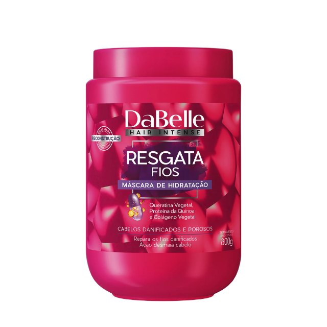 DaBelle Resgata Fios Reconstruction Hair Mask for Damaged & Porous Hair, Deep Repair & “Melt” Softness – 28.22 oz (800 g) or 14.11 oz (400 g)