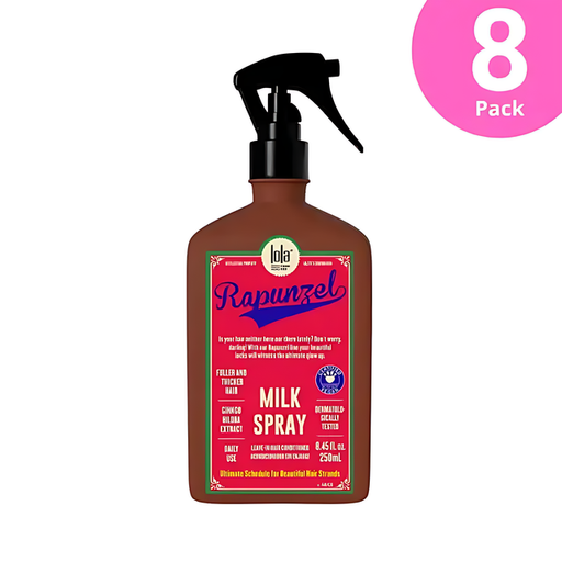 Lola Cosmetics Rapunzel Milk Leave-in Spray 250ml with vegan and cruelty-free certification icons highlighted - mkpbr.com