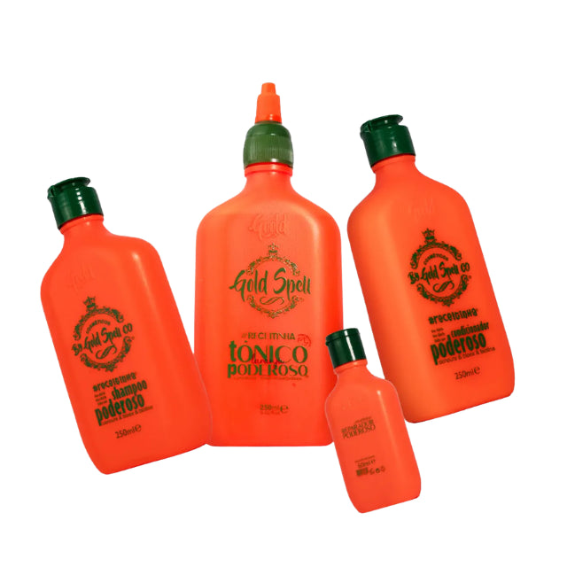 Gold Spell Co. Powerful Hair Care Kit - 4-Piece Set (Shampoo, Conditioner, Tonic, Split Repair)