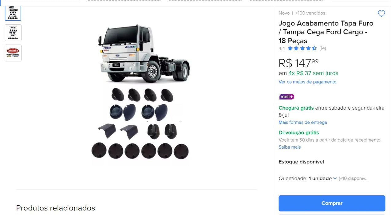 Personal shopper | Acquista dal Brasile -Parti per camion- 10 articoli- DDP
