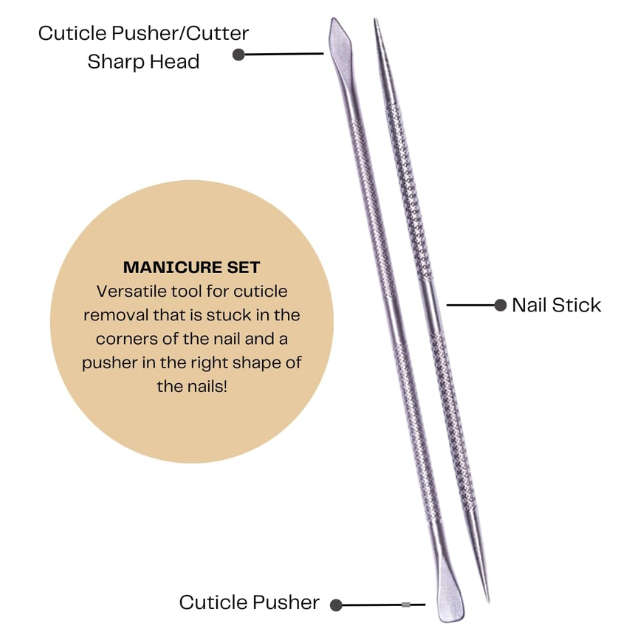 Mundial 778-EP Professional Premium Manicure Kit - Stainless Steel Cuticle Nipper, Spatula, and Stick for Salon-Perfect Results - 3.88 oz (110 g)