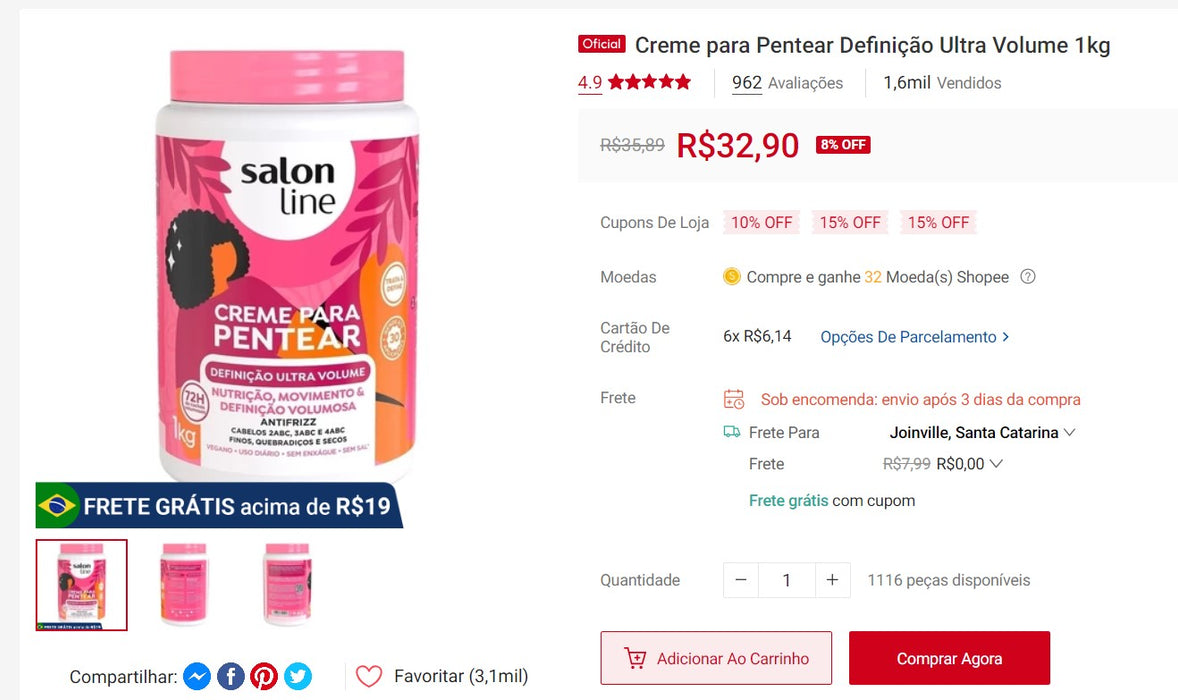 Personal Shopper | Acquista dal Brasile - Shampoo per la cura dei capelli - 28 ARTICOLI (DDP)