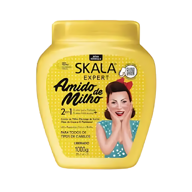 Skala Amido de Milho 2 en 1 - Fécule de maïs - Après-shampoing sans rinçage et crème hydratante, 1000g (35.3 oz) - Végan, sans sulfate ni paraben