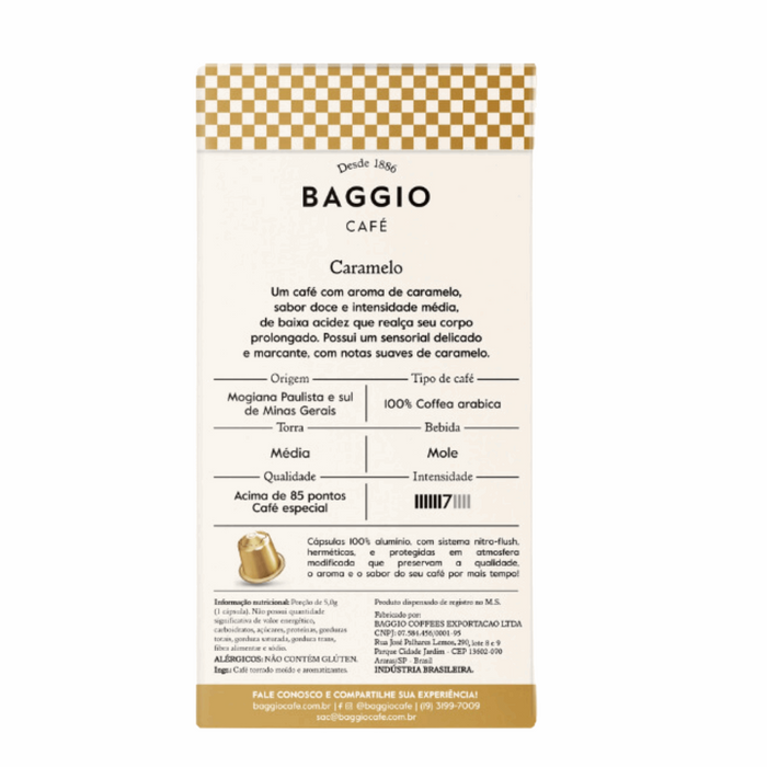 BAGGIO Nespresso Capsules Aromas Caramelo - Box 10 Capsules MKPBR - Brazilian Brands Worldwide