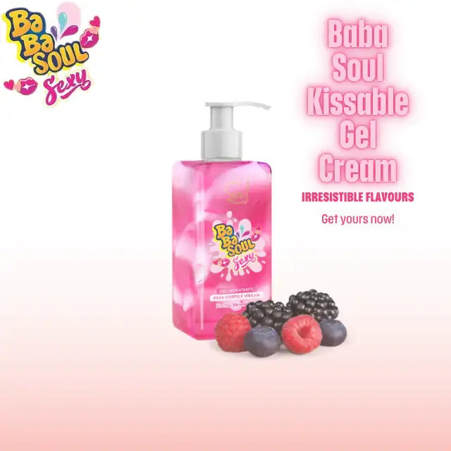 Babasoul Sexy Hydrating Kissable Gel - Choose Your Own Flavour 9.47 fl oz (280ml) – Irresistible Red Fruits flavor of Baba Soul Kissable Gel Cream for luxurious hydration – Buy now at MKPBR.COM – Worldwide Shipping