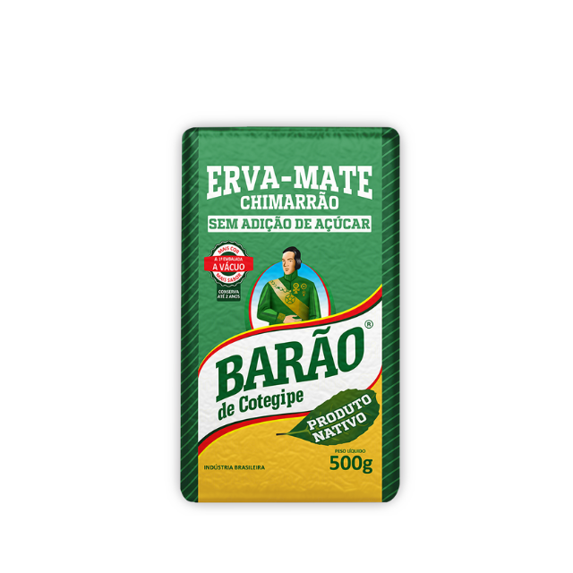 4 Packungen Yerba Mate Barão do Cotegipe Nativa vakuumversiegelt – 4 x 500 g (17,6 oz)