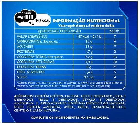 Bis Chocolate ao Leite Preto 100,8g (3.5oz) Lacta - Embalagem de 4
