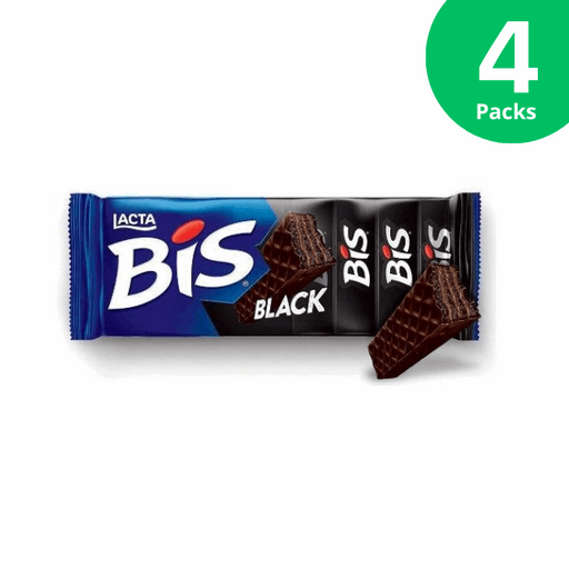 4-Pack Bis Black Wafer Chocolate 4 x 100,8g (3.5oz) Lacta