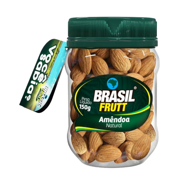 Natural Kosher Almonds - 150g (5.29 oz) - Brasil Frutt