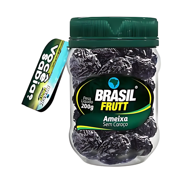 8-Pack Pitted Prunes Pot - 8 x 200g (7.05 oz) - Brasil Frutt
