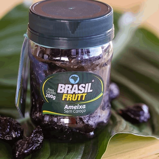 4 Packs Pitted Prunes Pot - 4 x 200g (7.05 oz) - Brasil Frutt