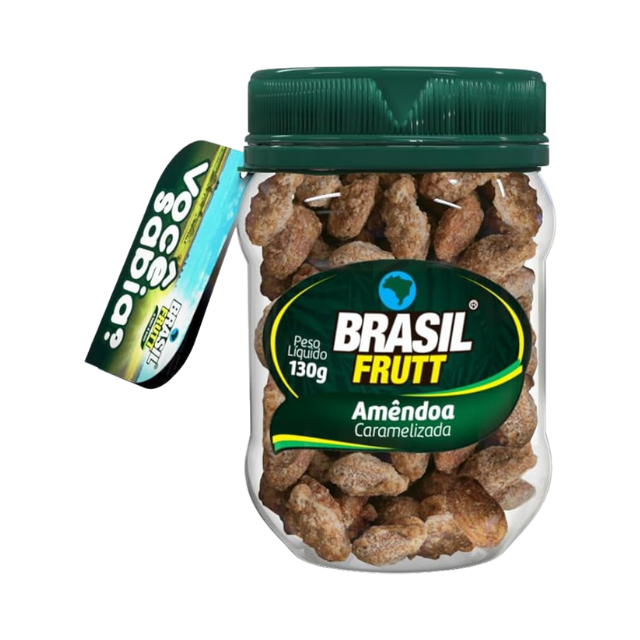 4 Pacotes de Amêndoas Chilenas Caramelizadas - 4 x 130g (4.59 oz) - Brasil Frutt