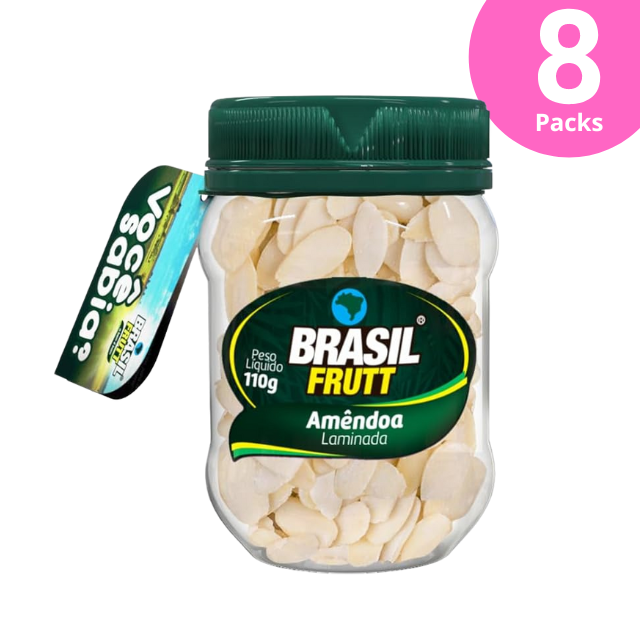 8 balení krájených mandlí - Kosher - 8 x 110 g (3,88 oz) - Brasil Frutt