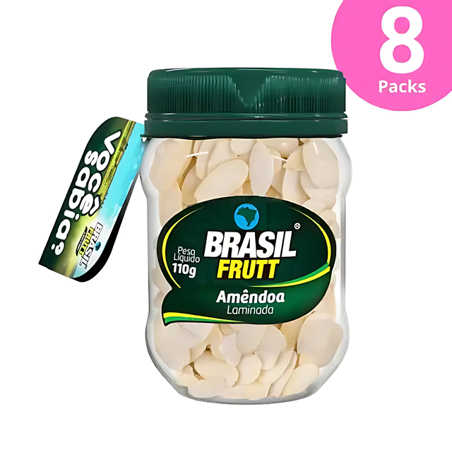 8-Pack Sliced Almonds - Kosher - 8 x 110g (3.88 oz) - Brasil Frutt