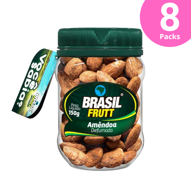 8 paquetes de almendras ahumadas - 8 x 150 g (5,29 oz) - Brasil Frutt