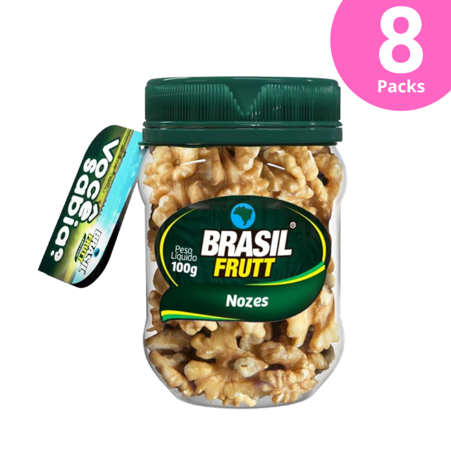8 包蝴蝶核桃 - 8 x 100 克（3.53 盎司） - Brasil Frutt