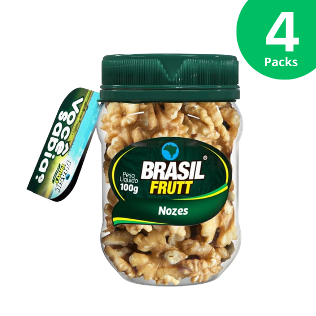 4 Packs Butterfly Walnuts - 4 x 100g (3.53 oz) - Brasil Frutt