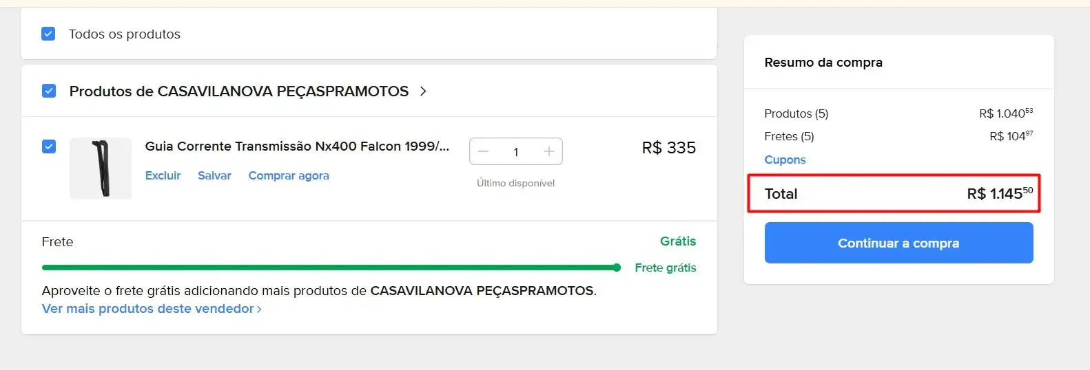 Personal Shopper | Buy from Brazil  - Motorcycle Parts  - 6 items (DDP)