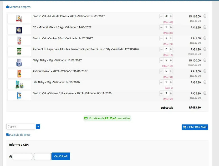 Personal Shopper | Acheter du Brésil - Bird Supliers - 8 articles - (DDP)