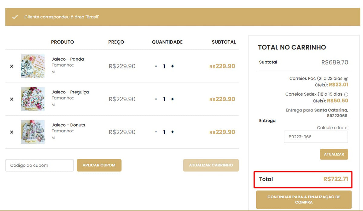 Personal Shopper | Buy from Brazil - Jalecos - 3 units (DDP)