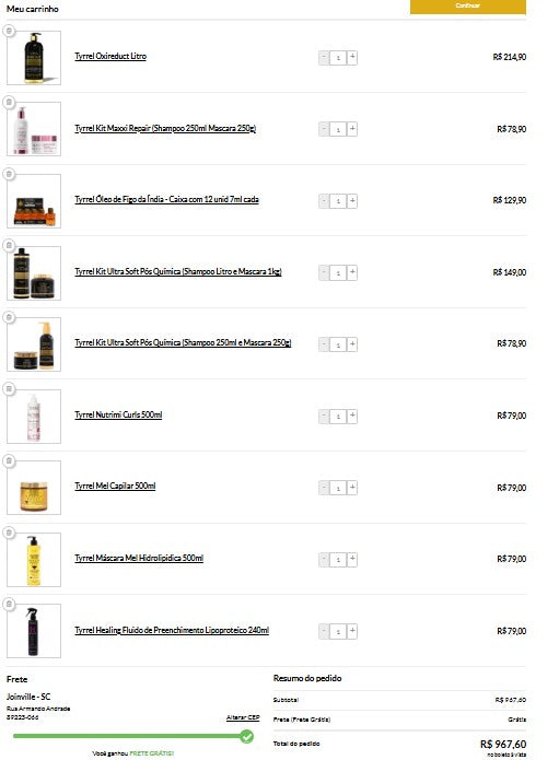 Personal Shopper | Buy from Brazil - Hair Care | Tyrrel - 9 kits (DDP)