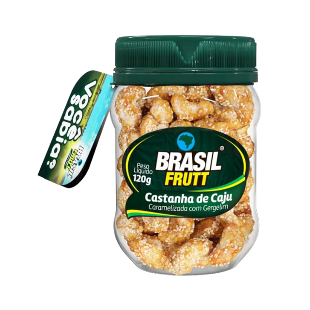 الكاجو المكرمل مع السمسم - 120 جم (4.23 أونصة) - فاكهة البرازيل