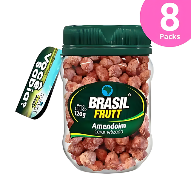 8-Pack Caramelized Peanuts - 8 x 120g (4.23 oz) - Brasil Frutt