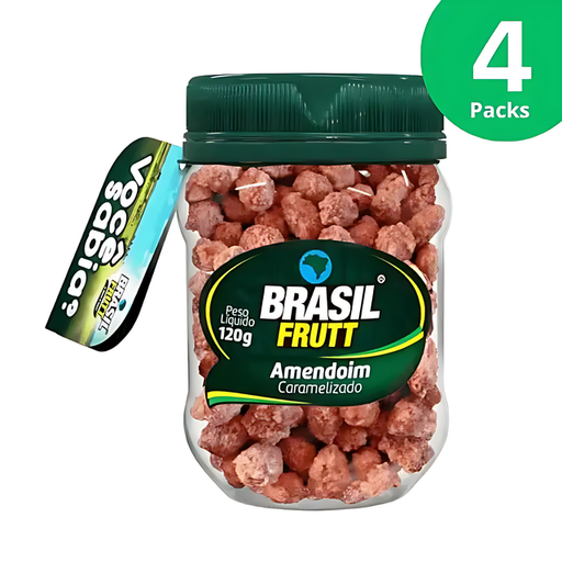 4 Packs Caramelized Peanuts - 4 x 120g (4.23 oz) - Brasil Frutt