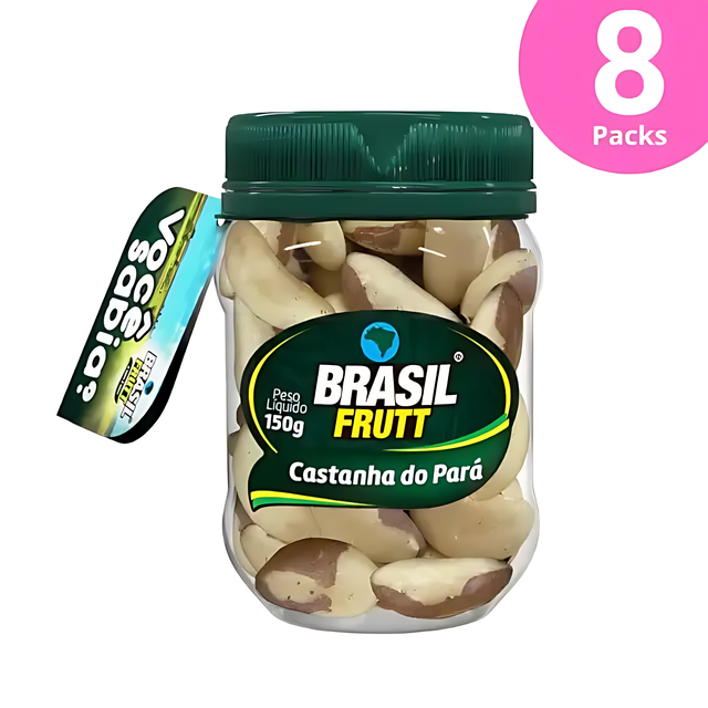 8er-Pack Castanha do Pará natürliche Brasilianische Nüsse - 8 x 150g (5.29 oz) - Koscher - Brasil Frutt