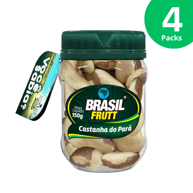 4 Packs Castanha do Pará Natural Brazil Nuts - 4 x 150g (5.29 oz) - Kosher - Brasil Frutt