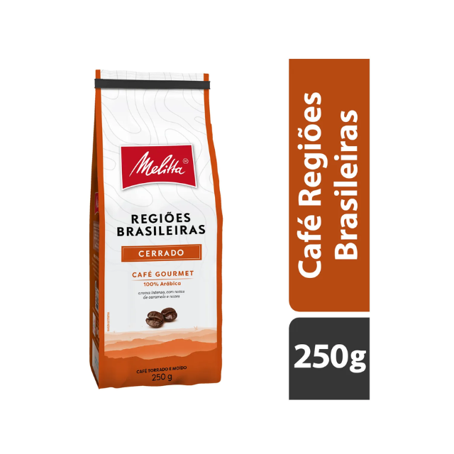 4 Packungen Cerrado Melitta Gourmet-Kaffee brasilianische Regionen – 4 x 250 g/8,8 Unzen – brasilianischer Arabica-Kaffee
