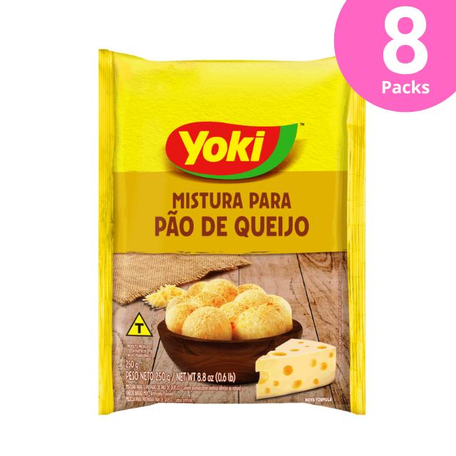 Mistura de Pão de Queijo Yoki com 8 Pacotes - 8 x 250g (8,8 onças)