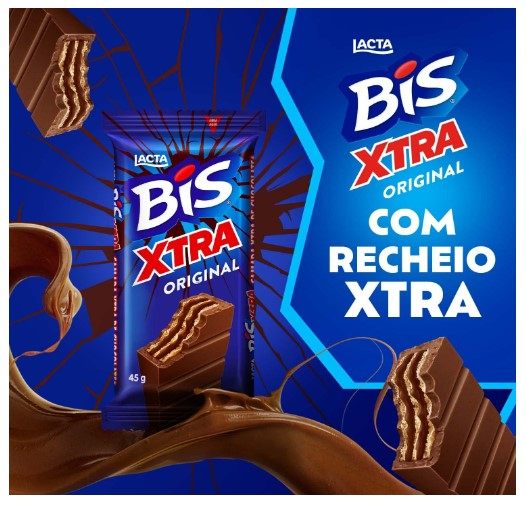 Chocolate ao Leite Bis Xtra 45g - Milk Chocolate Bis Xtra 45g - Lacta MKPBR - Brazilian Brands Worldwide