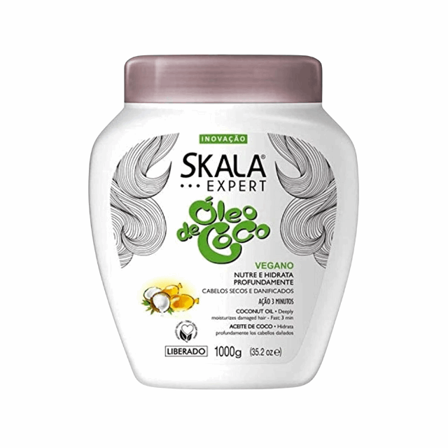 4 Packs Skala Coconut Oil Treatment Cream - 4 x 1kg (35.3 oz) - Vegan, Sulfate and Paraben-Free