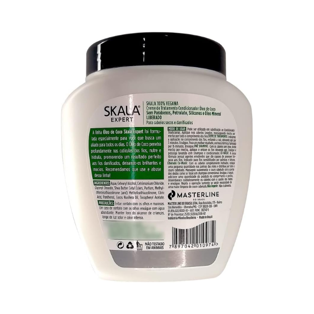 4 confezioni di crema trattante all'olio di cocco Skala - 4 x 1 kg (35,3 oz) - Vegana, senza solfati e parabeni