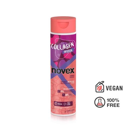 Novex Collagen Infusion Shampoo & Conditioner Kit – Vegan Formula for Stronger, Shinier Hair, 10.1 fl oz + 10.1 fl oz (300 ml + 300 ml) – front view – Buy now at MKPBR.COM – Worldwide Shipping