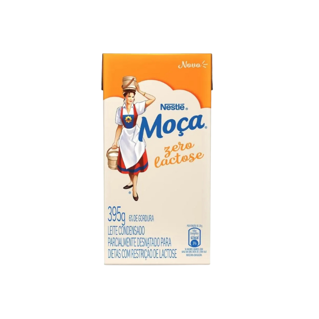 4 Confezioni di Latte Condensato MOÇA Latte Condensato Zero Lattosio - 4 x 395g (13.9 oz) - Nestlé