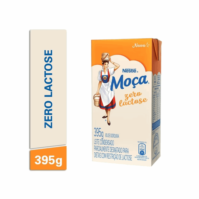 4-Pack Condensed Milk Leite Condensado MOÇA Zero Lactose - 4 x 395g (13.9 oz) - Nestlé