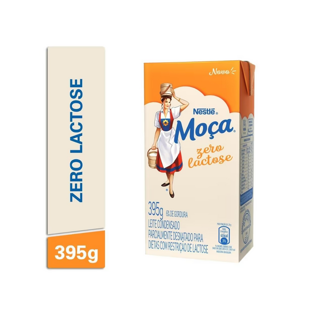 8 Packs Condensed Milk Leite Condensado MOÇA Zero Lactose - 8 x 395g (13.9 oz) - Nestlé