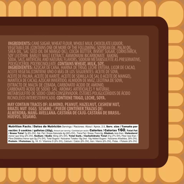 8 paquets de biscuits au chocolat au lait - Bauducco Choco Biscuit Pack - 8 x 80g (2,82 oz)