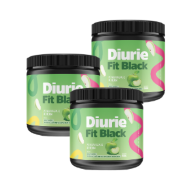 Diurie Fit Black 3-Month Detox Supplement in refreshing Green Apple flavor. – Buy now at MKPBR.COM – Worldwide Shipping