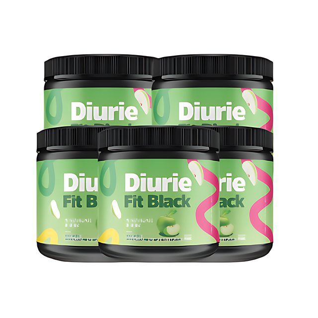 Diurie Fit Black 5-Month Detox Supplement in refreshing Green Apple flavor for ultimate transformation. – Buy now at MKPBR.COM – Worldwide Shipping