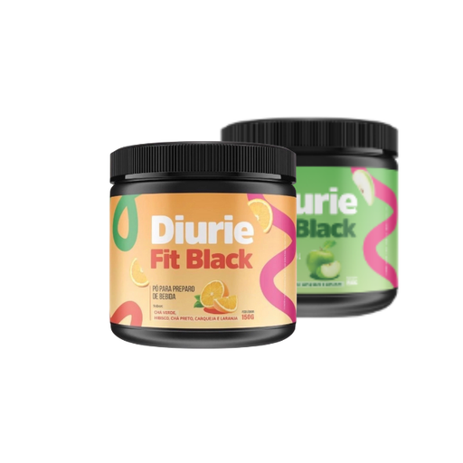 Diurie Fit Black Flavor Duo Kit: Orange & Green Apple for Detox & Metabolism Support – 10.58 oz (300 g) – Buy now at MKPBR.COM – Worldwide Shipping