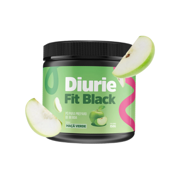 Diurie Fit Black Natural Detox Supplement in refreshing Green Apple flavor. – Buy now at MKPBR.COM – Worldwide Shipping
