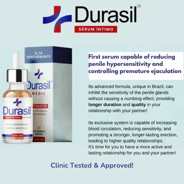 Durasil Brazilian Formula Penile Serum, clinically tested for effective intimate control. – Buy now at MKPBR.COM – Worldwide Shipping
