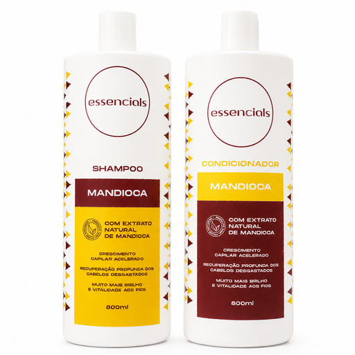 iLike Professional Essencials Cassava Shampoo & Conditioner Kit – 2 x 27.05 fl oz (800 ml) – official product image 1 – Buy now at MKPBR.COM – Worldwide Shipping