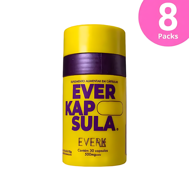 8-Pack Everkápsula - 30 Capsules (500mg) | Hair Wellness Supplement | 15g (0.53oz) - 8 Bottles