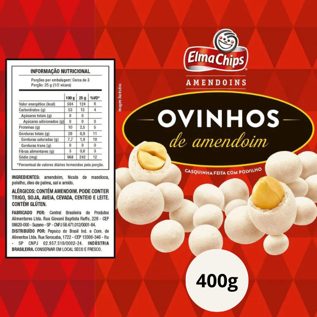 Ovos de Amendoim Elma Chips / Ovinhos de Amendoim 400g (14.1oz)